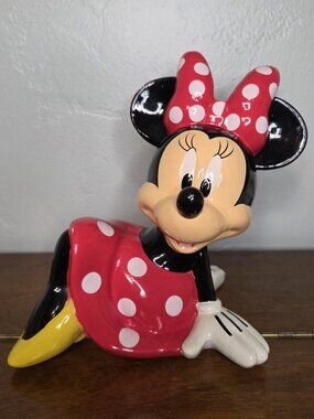 Disney Minnie Mouse Ceramic Bank, Reclining Pose